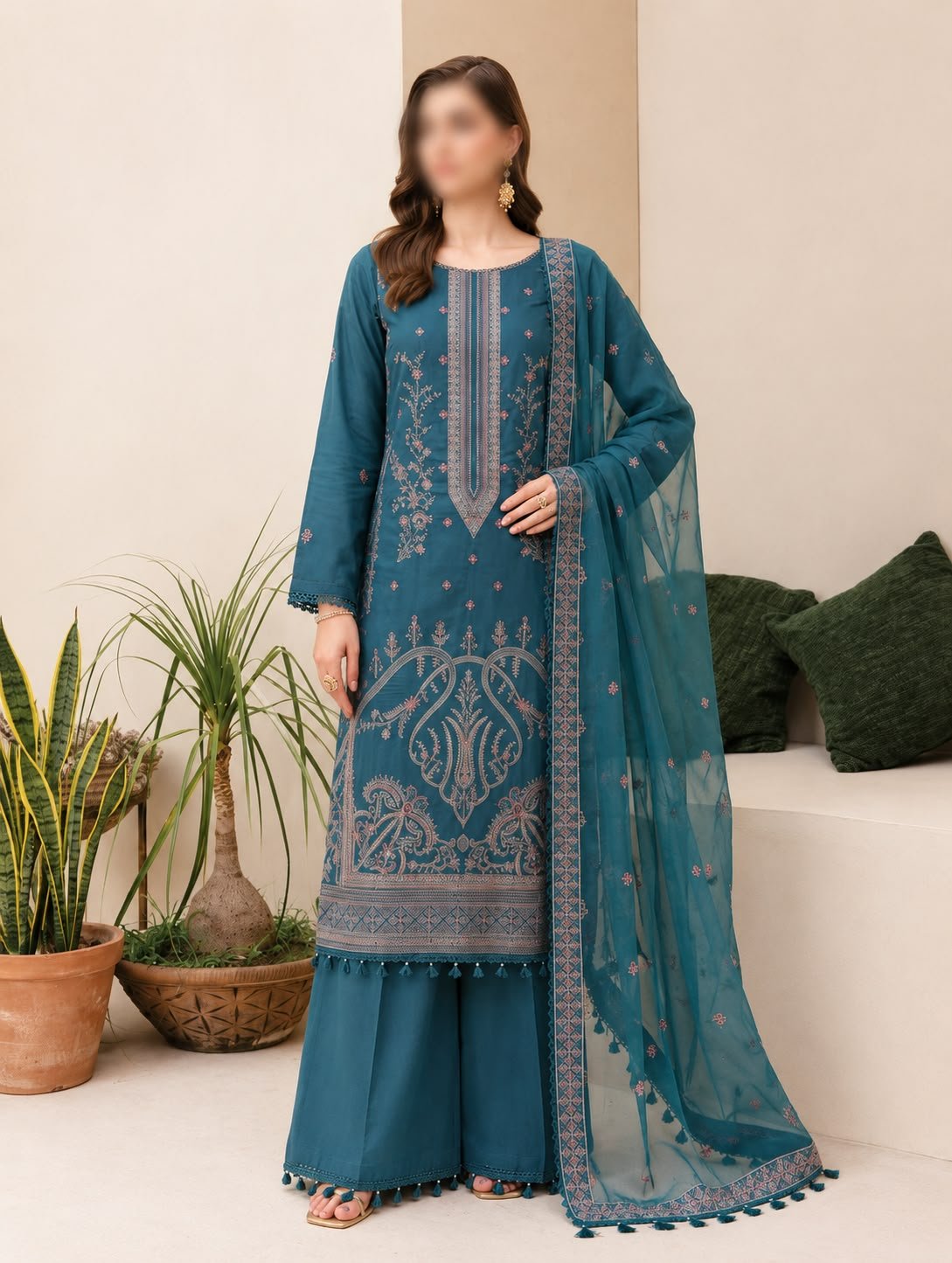 Embroided Viscose suits